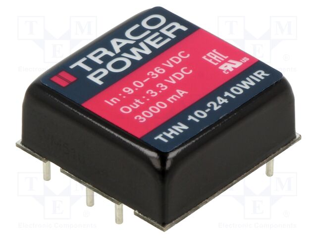 Converter: DC/DC; 10W; Uin: 9÷36V; 3.3VDC; Iout: 3000mA; 1"x1"; 16.5g