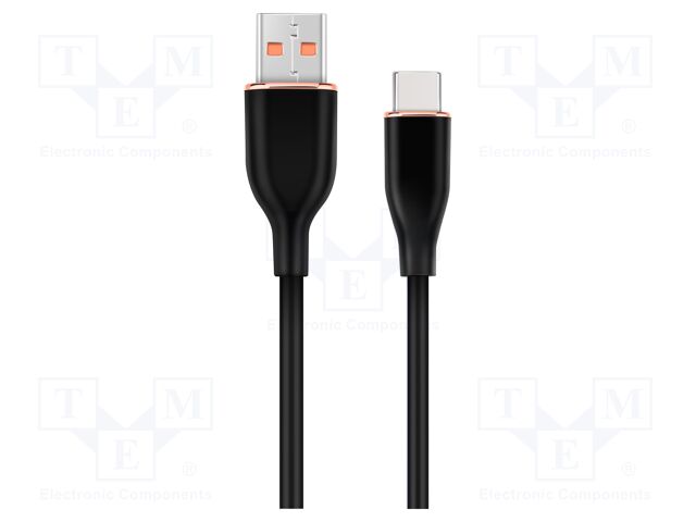 Cable; USB 2.0; USB A plug,USB C plug; 1.5m; green; 480Mbps; 2.1A
