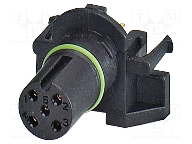 Connector: M12; contact insert; PIN: 5; 60V; straight; IP67; THT