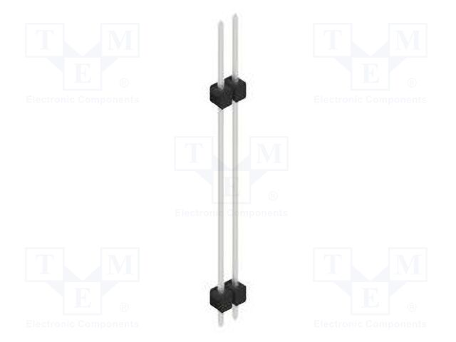 Connector: pin strips; pin header; male; PIN: 2; 2.54mm; THT; 1x2