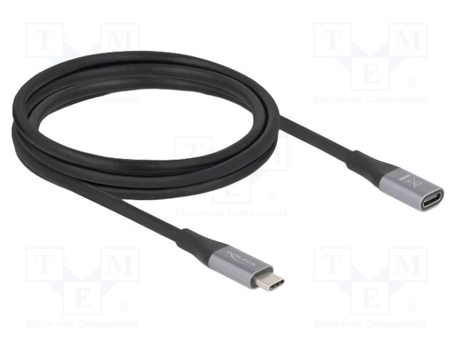 Cable; bidirectional; USB C socket,USB C plug; gold-plated; 2m