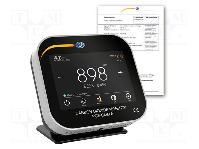 Meter: air quality; Range: 0÷9999ppm CO2; Humid.range: 20÷95%RH