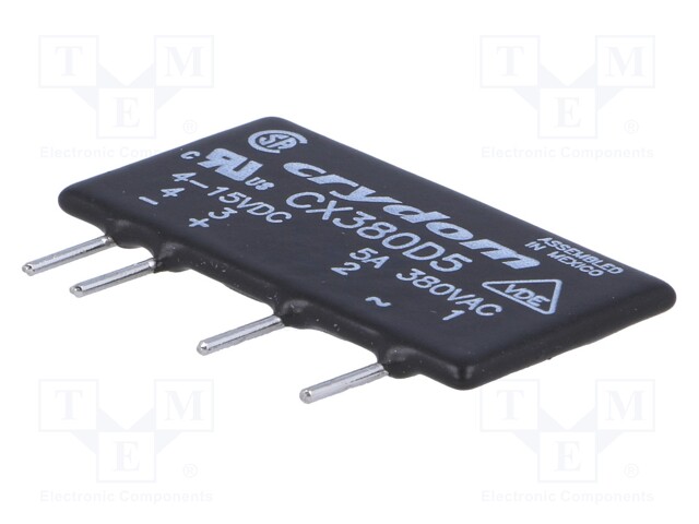 Relay: solid state; Ucntrl: 4÷15VDC; 5A; 48÷530VAC; THT; SIP