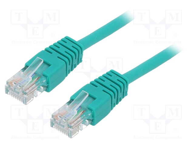 Patch cord; U/UTP; 5e; stranded; CCA; PVC; green; Len: 0.5m; 26AWG