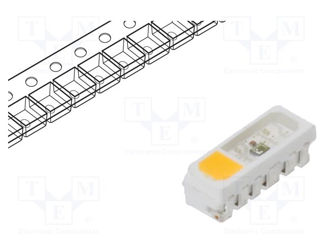 Programmable LED; SMD; RGBW; 5x1.8x1.6mm; 120°; 12mA; Front: flat