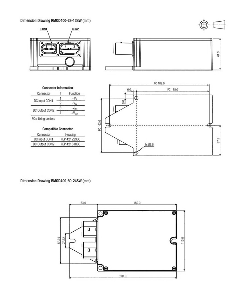 Converter: DC/DC; 400W; Uin: 33.6÷96V; Uout: 24VDC; Iout: 16.7A