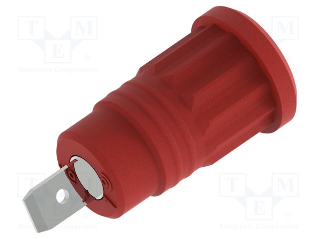 Connector: 4mm banana; socket; 36A; red; nickel plated; insulated