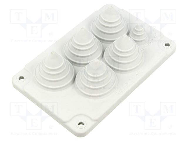 Multigate grommet; elastomer thermoplastic TPE; light grey