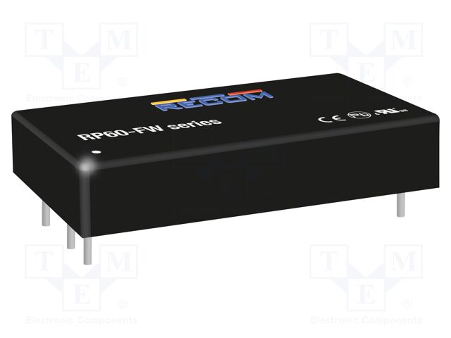 Converter: DC/DC; 60W; Uin: 9÷36V; Uout: 5VDC; Iout: 12A; 2"x1"; 35g