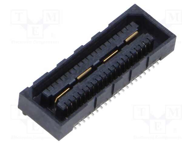 Mezzanine Connector, High-Speed Ground Plane, Receptacle, 0.8 mm, 2 Rows, 40 Contacts
