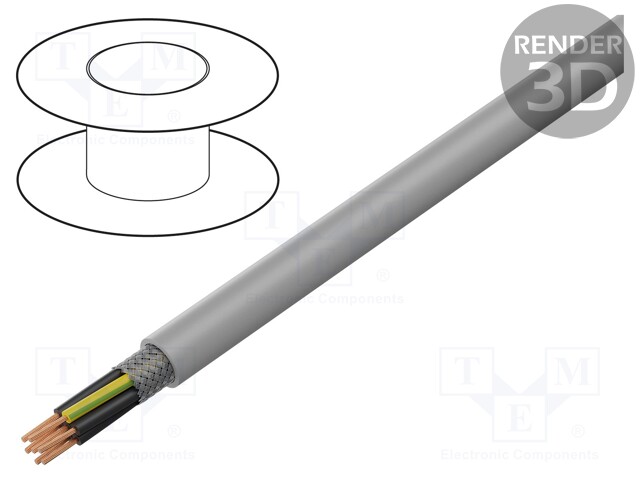 Wire; ÖLFLEX® 150CY; 7G2,5mm2; tinned copper braid; PVC; grey