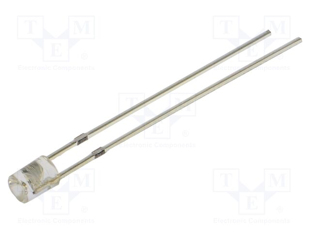 LED; yellow; 3mm; 100mcd; 140°; Front: recessed; 5VDC; No.of term: 2