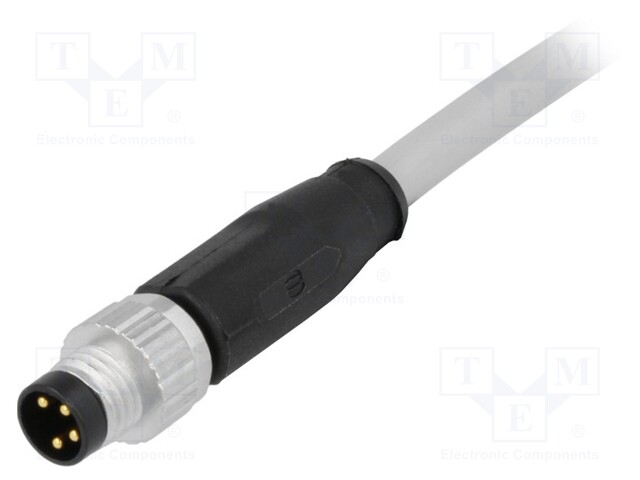 Connector: M8; male; PIN: 4; straight; with lead; plug; 1.5m; PVC