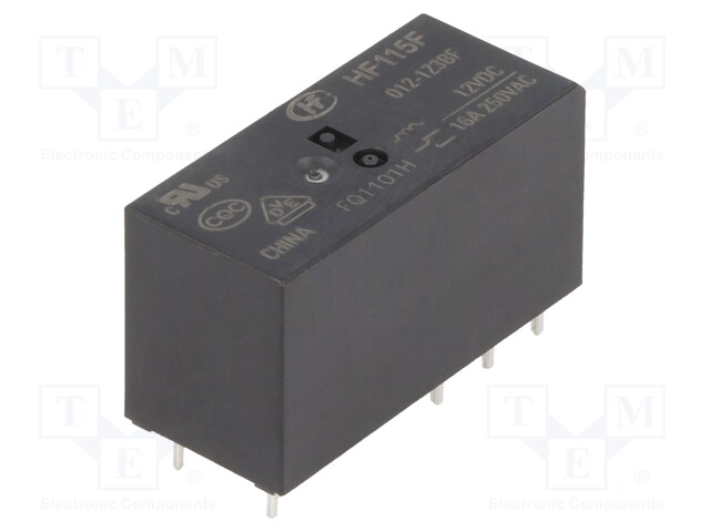 Relay: electromagnetic; SPDT; Ucoil: 12VDC; 16A/250VAC; 16A/24VDC
