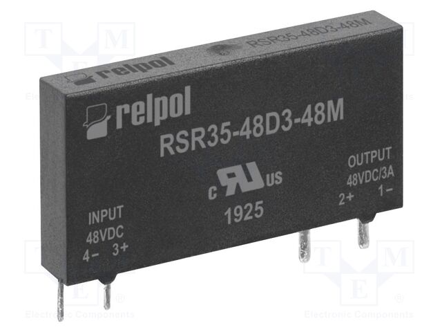 Relay: solid state; 3÷58VDC; 1-phase; PCB; -30÷80°C; 28x5.2x15mm