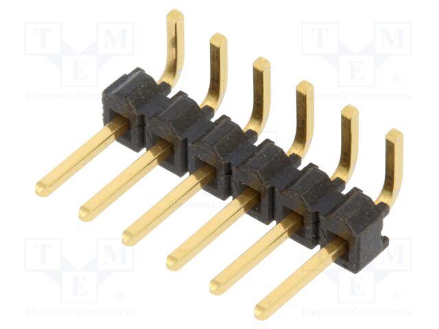 Connector: pin strips; pin header; male; PIN: 6; angled 90°; 2.54mm