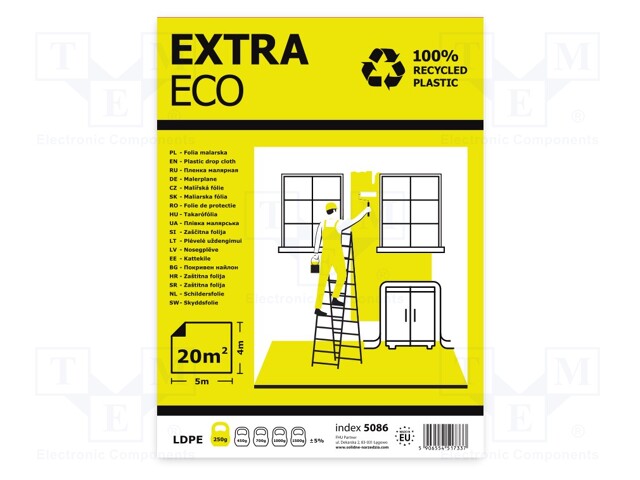 Painting foil; L: 5m; Width: 4m; black