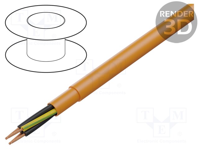 Wire; PUR-ORANGE-JZ; 4G1,5mm2; unshielded; 300/500V; PUR; Cu