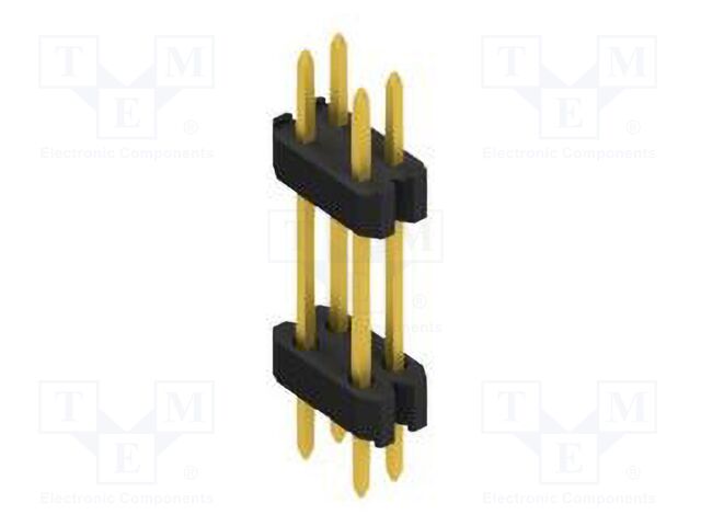 Connector: pin strips; pin header; male; PIN: 4; 1.27mm; THT; 2x2