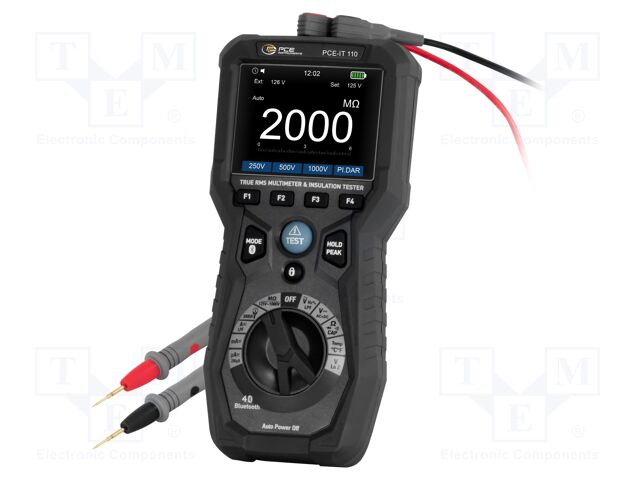 Meter: insulation resistance; LCD 3,5"; R range: 0÷60MΩ; 0÷10A
