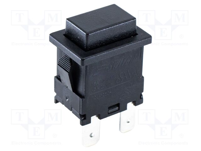 Switch: push-button; Pos: 2; SPST-NO; 15A/250VAC; 10A/125VDC