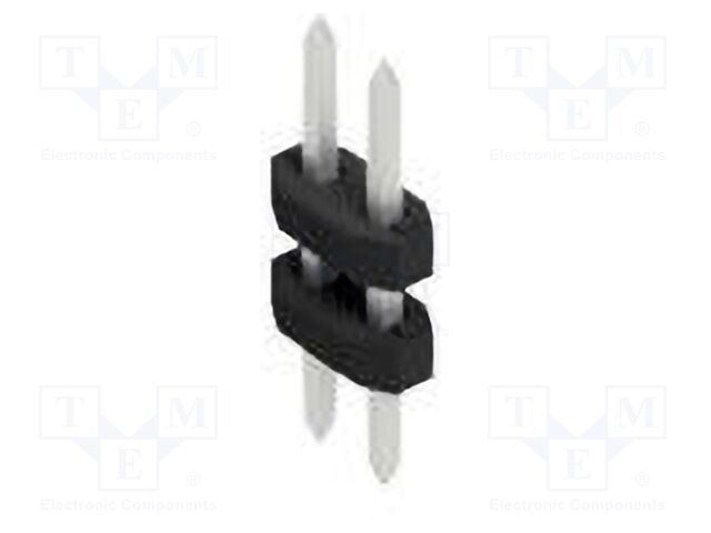 Connector: pin strips; pin header; male; PIN: 2; 2mm; THT; 2x1; 100V