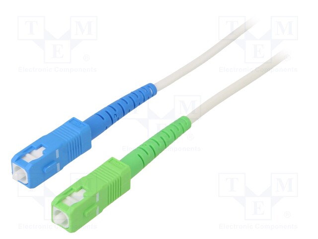 Fiber patch cord; OS2; SC/APC,SC/UPC; 0.5m; LSZH; white