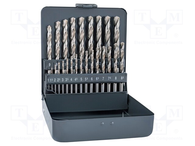 Drill set; Application: aluminium,metal,steel,cast iron; Pcs: 25