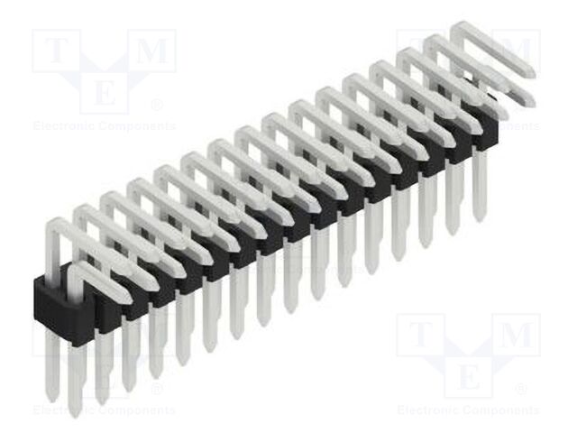 Connector: pin strips; pin header; male; PIN: 32; 1.27mm; THT; 2x16