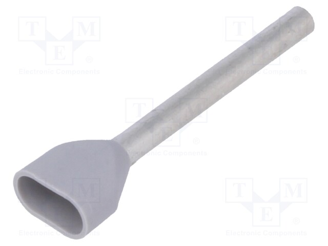 Bootlace ferrule; insulated,double; copper; 0.75mm2; 18mm; tinned