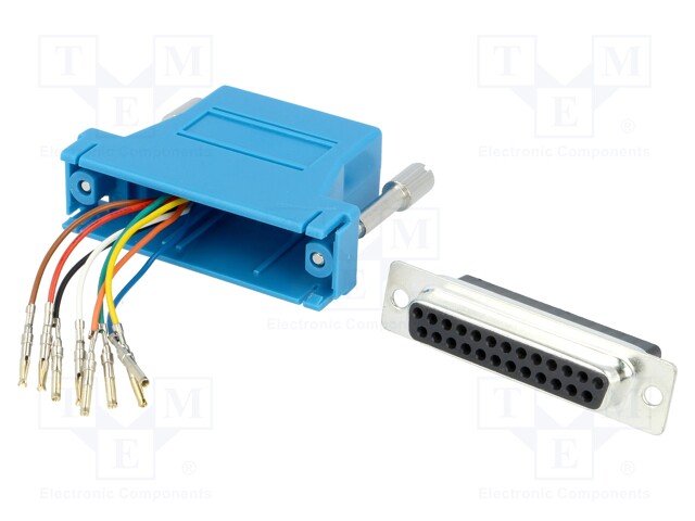 Transition: adapter; RJ45 socket,D-Sub 25pin female; blue