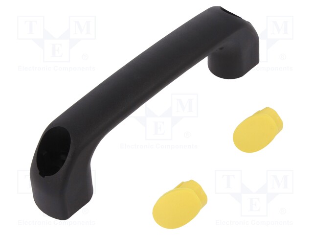 Handle; Mat: polyamide; black; H: 40mm; L: 145mm; yellow; W: 22.5mm