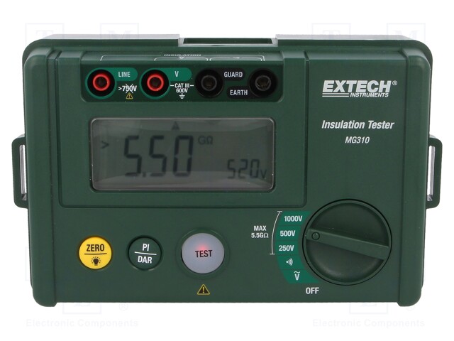 Meter: insulation resistance; VAC: 30÷600V; 0÷5.5GΩ