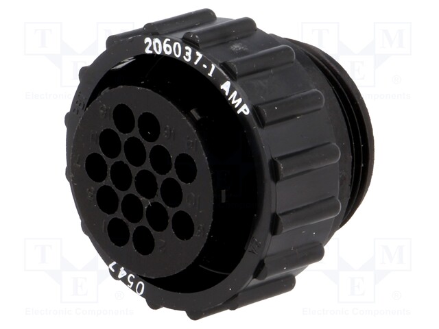 Plug; female; PIN: 16; w/o contacts; CPC Series 1; for cable