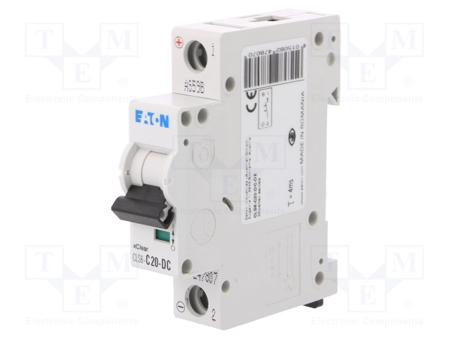Circuit breaker; 250VDC; Inom: 20A; Poles: 1; DIN; Charact: C; 6kA