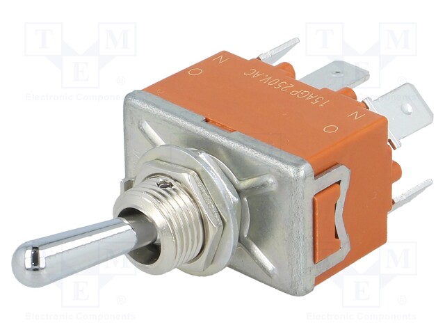 Switch: toggle; Pos: 2; DPDT; ON-ON; 15A/250VAC; 15A/30VDC; -25÷85°C