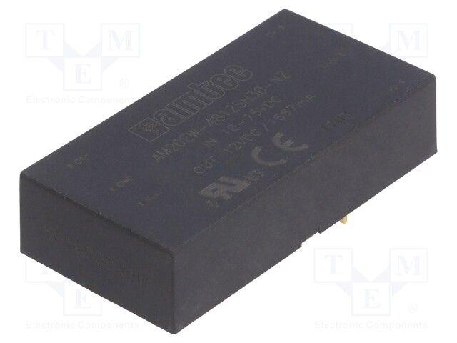 Converter: DC/DC; 20W; Uin: 18÷75V; 12VDC; Iout: 1667mA; 2"x1"; 24g
