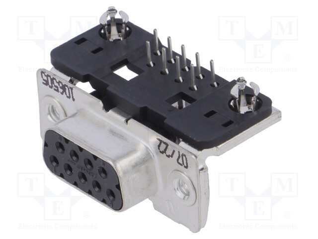D-Sub; PIN: 9; socket; female; PCB snap; angled 90°; THT; UNC4-40
