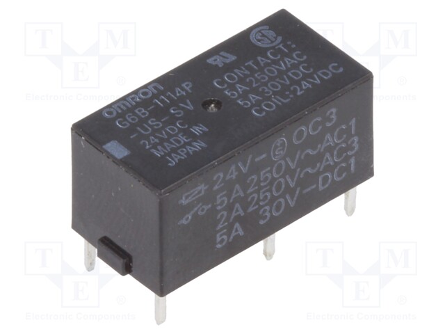 Relay: electromagnetic; SPST-NO; Ucoil: 24VDC; 5A/250VAC; 5A/30VDC
