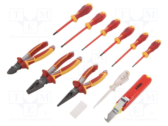 Kit: pliers, insulation screwdrivers; Pcs: 11; 1kV; bag