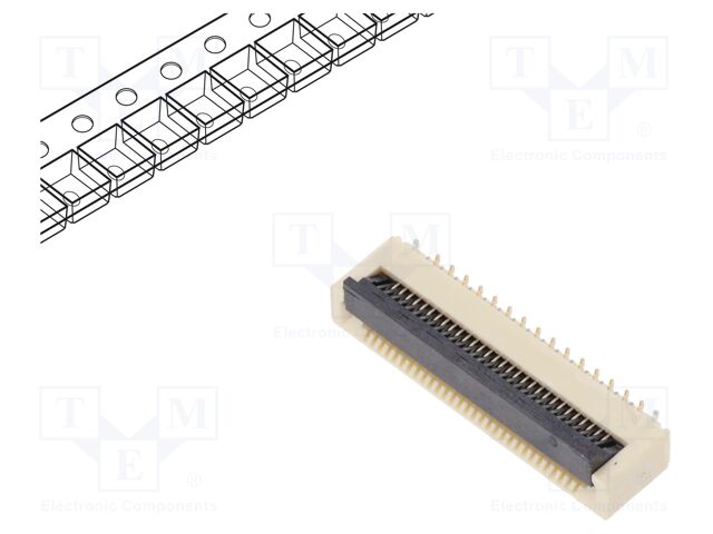 Connector: FFC/FPC; 30V; PIN: 30; vertical; SMT; gold-plated; 0.5A