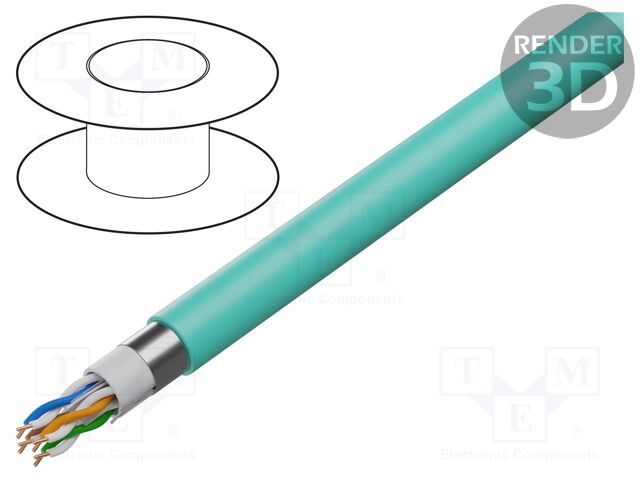 Wire; F/UTP; industrial Ethernet,outdoor; 5e; solid; Cu; 4x2x24AWG