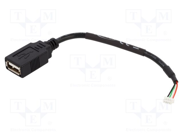 Cable; USB 2.0; USB A socket,4pin pin header; gold-plated; 0.15m