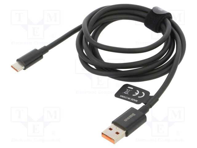 Cable; High Speed,USB 2.0; USB A plug,USB C plug; 1.5m; black