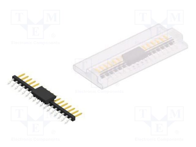 Connector: pin strips; pin header; male; PIN: 17; 2mm; SMT; 1x17