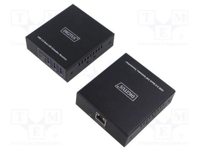 USB extender; USB 3.2 Gen 1; black; 5Gbps; Cat: 6a; 100m