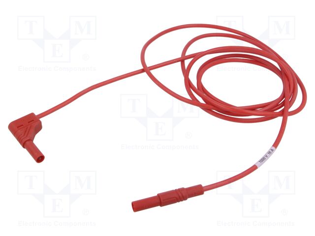 Test lead; 16A; banana plug 4mm,angular banana plug 4mm; Len: 2m