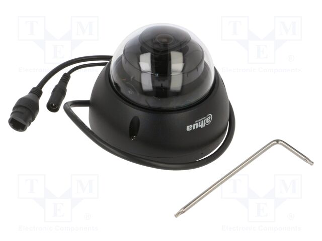 IP CCTV camera; twistable; 8Mpx; Dim: Ø109.9x81mm; IP67; black