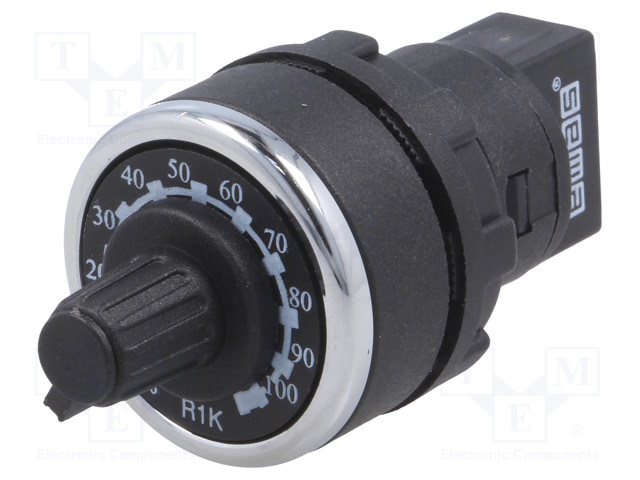 Potentiometer; 22mm; -25÷70°C; IP65; Potentiometer: single turn