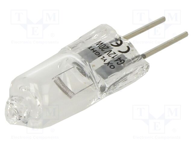 Halogen; 20W; 12VAC; G4; 260lm; 2800K; CRImin: 99